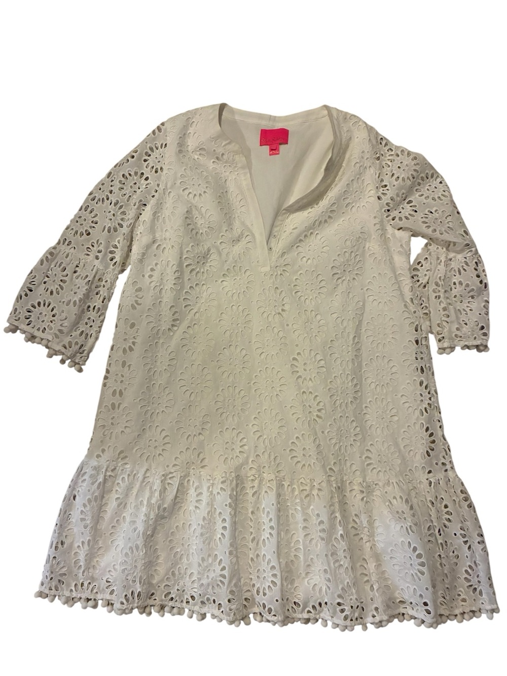 Lilly Pulitzer White Eyelet Cotton Shift Dress